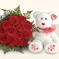 T�m T�rkiyeye g�zl �i�ekler  harika 11 adet g�l ve pelu� oyuncak
